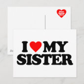 I LIEBE MEY SISTER POSTKARTE (Vorne/Hinten)