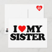 I LIEBE MEY SISTER POSTKARTE (Vorne/Hinten)