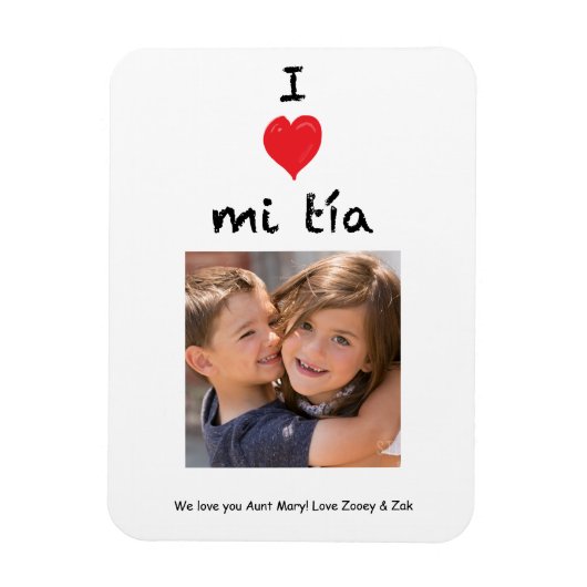 I Liebe Mi Tia Foto Magnet Keepake (Vertikal)