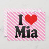 I Liebe Mia Postkarte (Vorne/Hinten)