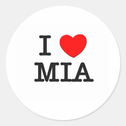 I Liebe Mia Runder Aufkleber (Vorderseite)