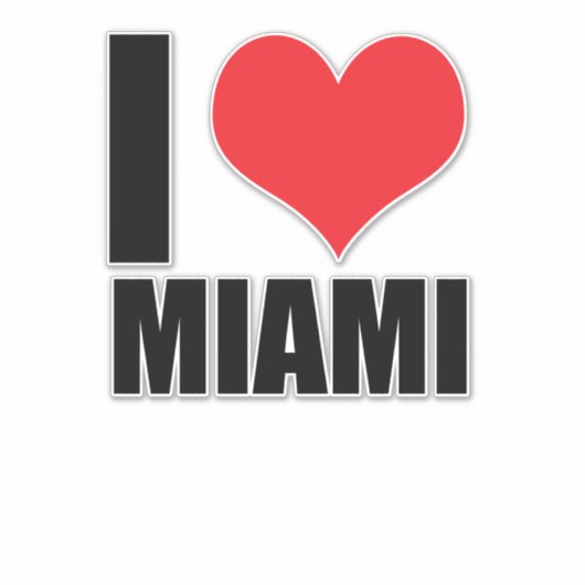 I Liebe Miami Aufkleber (Vorderseite)