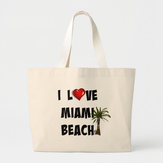 I Liebe Miami Beach Jumbo Stoffbeutel (Vorne)