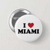 I Liebe Miami Florida Button (Vorne & Hinten)