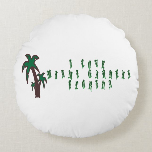 I Liebe Miami Gardens Florida Rundes Kissen (Vorderseite)