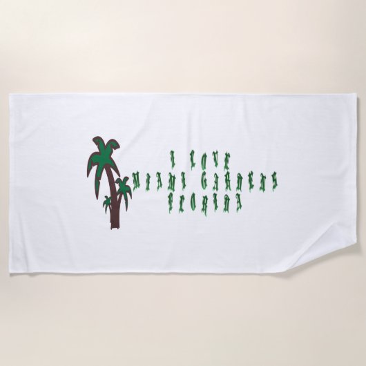 I Liebe Miami Gardens Florida Strandtuch (Vorderseite)