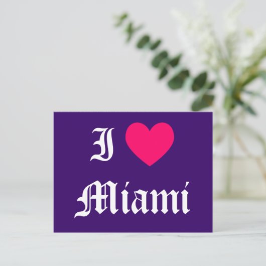 I Liebe Miami Postkarte (Stehend Vorderseite)