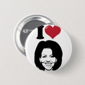 I Liebe Michelle Obama Button (Vorne & Hinten)