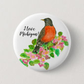 I Liebe Michigan American Robin Button (Vorderseite)