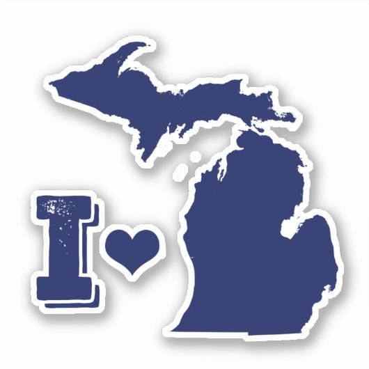I Liebe Michigan Aufkleber (Vorderseite)