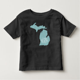 I Liebe Michigan Blue Gray Kleinkind T-shirt