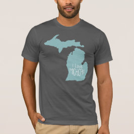 I Liebe Michigan Blue Gray T-Shirt