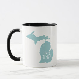 I Liebe Michigan Blue Gray Tasse