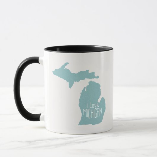 I Liebe Michigan Blue Gray Tasse (Links)