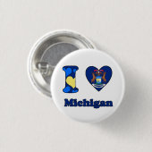 I Liebe Michigan Button (Vorne & Hinten)