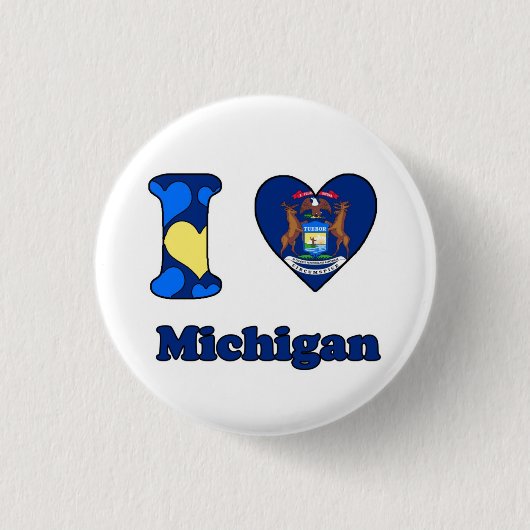 I Liebe Michigan Button (Vorderseite)