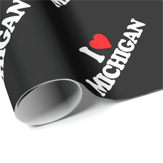 I LIEBE MICHIGAN GESCHENKPAPIER (Rolleneckpunkt)