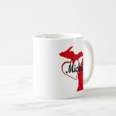 I Liebe Michigan Hearts Map  Kaffeetasse (VorderseiteRechts)