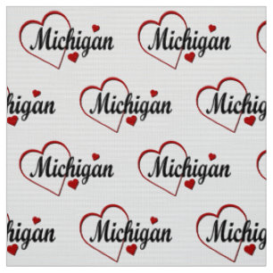 I Liebe Michigan Hearts Stoff