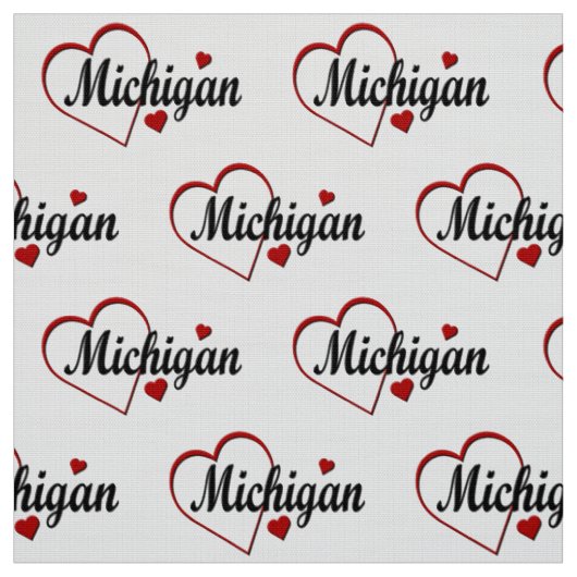 I Liebe Michigan Hearts Stoff (Muster)