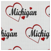 I Liebe Michigan Hearts Stoff (Nahaufnahme)