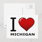 I LIEBE MICHIGAN POSTKARTE (Vorne/Hinten)
