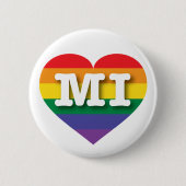 I Liebe Michigan Rainbow Heart Button (Vorderseite)
