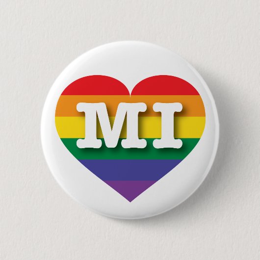 I Liebe Michigan Rainbow Heart Button (Vorderseite)