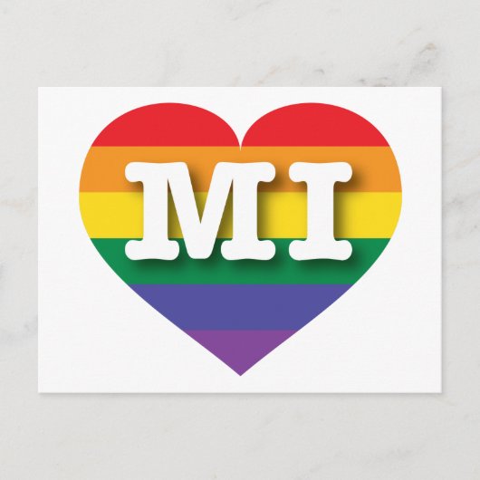 I Liebe Michigan Rainbow Heart Postkarte (Vorderseite)