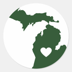 I Liebe Michigan Runder Aufkleber