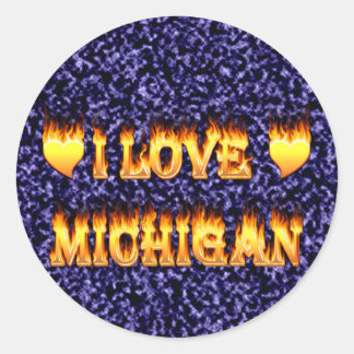 I Liebe michigan Runder Aufkleber