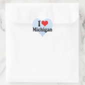 I Liebe Michigan Runder Aufkleber (Tasche)