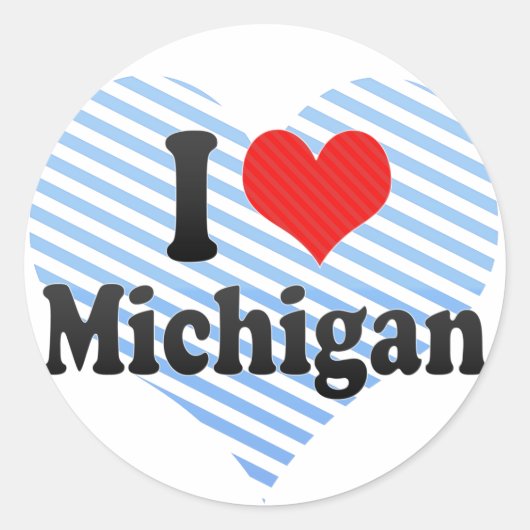 I Liebe Michigan Runder Aufkleber (Vorderseite)