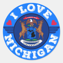 I Liebe Michigan Staat Karte und Flagge
