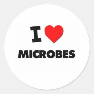 I Liebe Microbes Runder Aufkleber