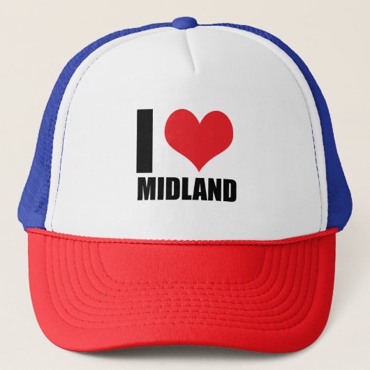 I Liebe Midland Truckerkappe (Vorderseite)