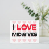 I LIEBE MIDWIVES POSTKARTE (Stehend Vorderseite)