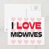 I LIEBE MIDWIVES POSTKARTE (Vorne/Hinten)