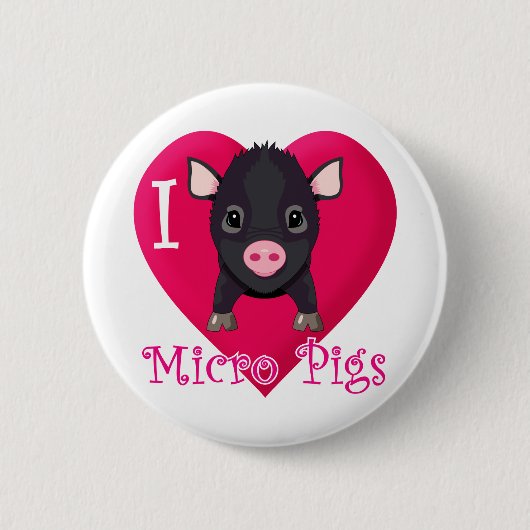 I Liebe-Mikro-Schweine Button (Vorderseite)