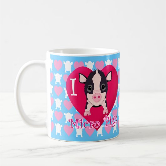 I Liebe-Mikro-Schweine Kaffeetasse (Links)