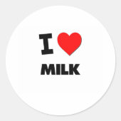 I Liebe Milch Runder Aufkleber (Vorderseite)