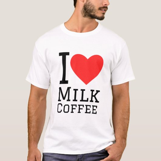 I Liebe Milchkaffee T-Shirt (Vorderseite)