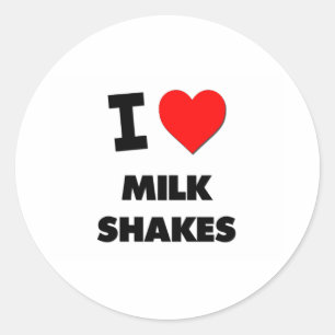 I Liebe Milchshakes Runder Aufkleber