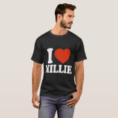 I Liebe Millie Ich Herz Millie Rotes Herz Valentin T-Shirt (Vorne ganz)