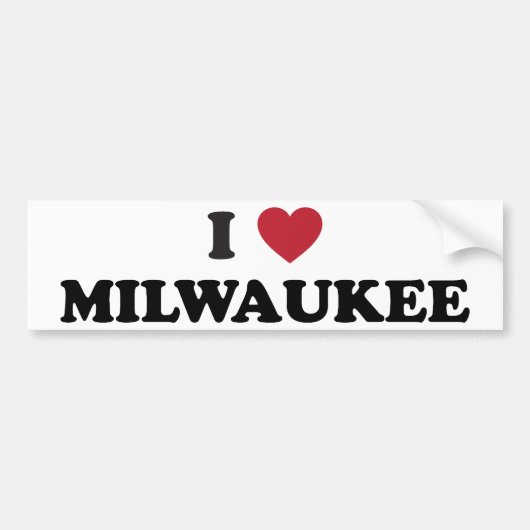 I Liebe Milwaukee Wisconsin Autoaufkleber (Vorne)