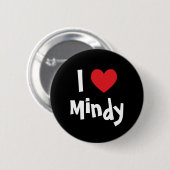 I Liebe Mindy Button (Vorne & Hinten)