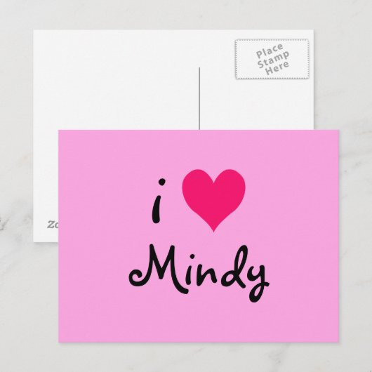 I Liebe Mindy Postkarte (Vorne/Hinten)