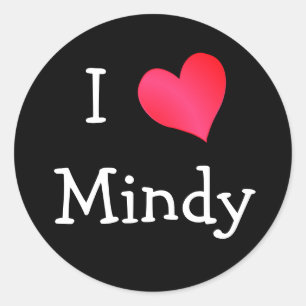 I Liebe Mindy Runder Aufkleber