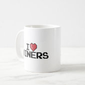 I Liebe Miners Red Heart Funny Mining Gamer Miners Kaffeetasse (Vorderseite Links)