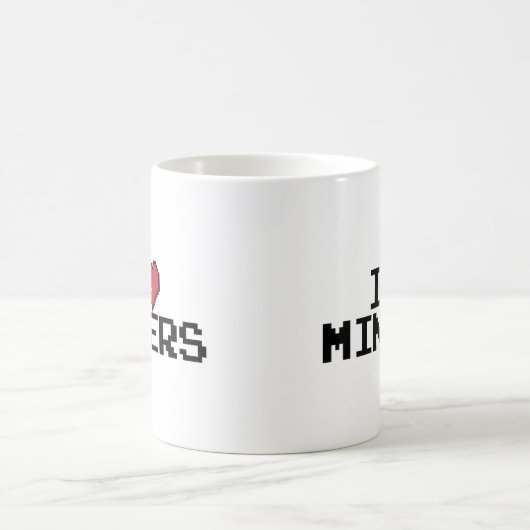 I Liebe Miners Red Heart Funny Mining Gamer Miners Kaffeetasse (Mittel)